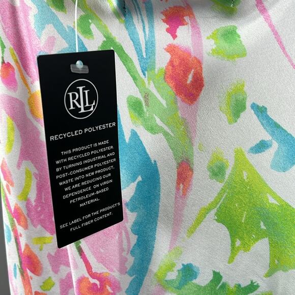 Lauren Ralph Lauren Double Strap V-Neck Chemise Pastel - Picture 4 of 5